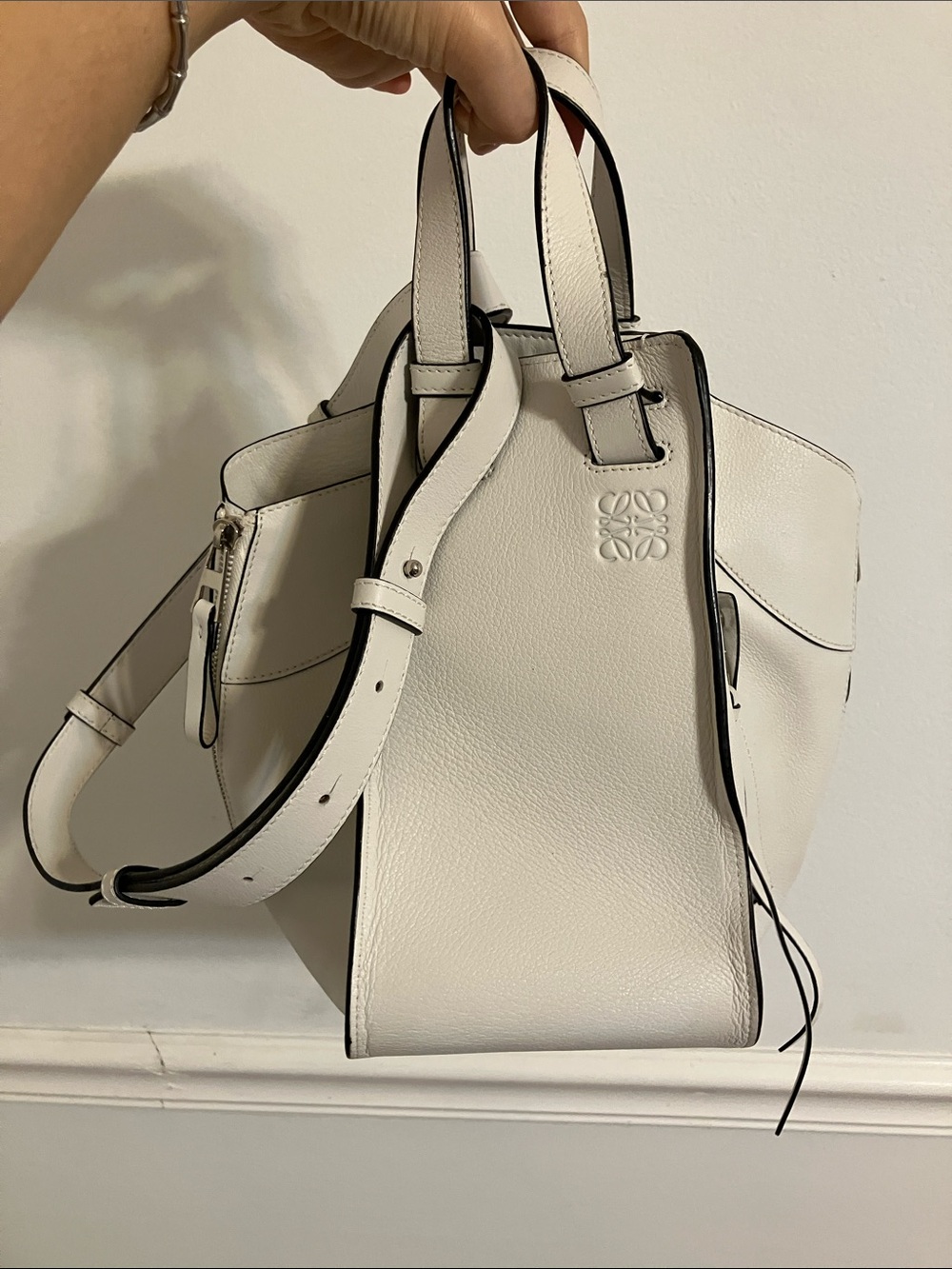 Loewe White Leather Hammock Bag - Picture 7 of 9